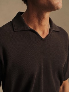 Black Airlight Johnny Collar S/S Polo
