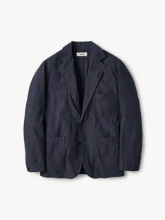 Washed Navy Chateau Cotton Linen Carry-On Jacket